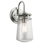 Kichler Lighting - Kichler Lighting 49445BA Lyndon - 15" One Light Outdoor Wall Lantern - Lyndon 1 Light Outdoor Wall Light combines a simple streamlined design with an emphasis on traditional details. To complete this design our Wall Light has a Brushed Aluminum finish.Shade Included: TRUE* Number of Bulbs: 1*Wattage: 100W* BulbType: A19* Bulb Included: No