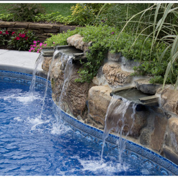 12' Inground Pool Waterfalls