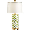 Table Lamp 1-Light Gold Accents Off-White Shade Painted Polished