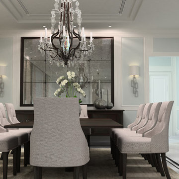 3D Interior Rendering of Completed Dining Room