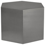 Meridian Furniture - Hexagon Durable Iron Modular Coffee Table, Brushed Chrome - Customize your modern space with the easy style of this Hexagon modular coffee table in brushed chrome metal. Use one table on its own for a handy and stylish spot to hold your drinks or display a framed photo, or add multiple tables together to create even more space for entertaining or playing cards or board games. This metal table is completely customizable to your needs and features a bold hexagon shape for a modish feel.