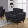 Zara Upholstered Living Room Arm Chair, Charcoal