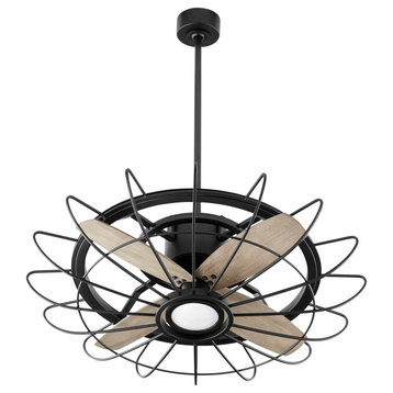 Mira 30" Led Cage Fan-Textured Black