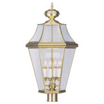 Livex Lighting - Livex Lighting 2368-02 Georgetown - 4 Light Outdoor Post Top Lantern in Georgeto - The Georgetown looks to add regal elegance to yourGeorgetown 4 Light O Polished Brass Clear *UL: Suitable for wet locations Energy Star Qualified: n/a ADA Certified: n/a  *Number of Lights: 4-*Wattage:60w Candelabra Base bulb(s) *Bulb Included:No *Bulb Type:Candelabra Base *Finish Type:Polished Brass