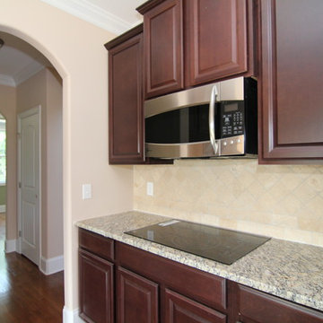 Kitchen cooktop and microwave