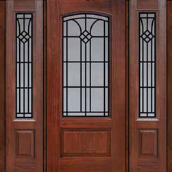 Prehung Sidelights Door 80 Fiberglass Cantania Arch Lite GBG Glass - Front Doors