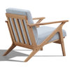 Omax Decor Zola Lounge Chair, Light Blue/Oak