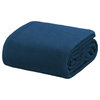 Crover Collection All Season Thermal Waffle Cotton Blanket, Deep Blue, King
