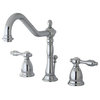 Kingston Brass Widespread Bathroom Faucet With Brass Pop-Up, Polished Chrome