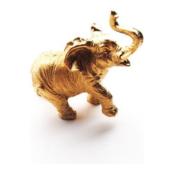 Gold Resin Elephant Sculpture - Decorative Objects And Figurines