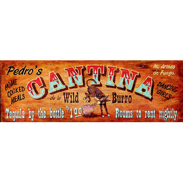 Vintage Signs, Cantina, Yes_11x32"