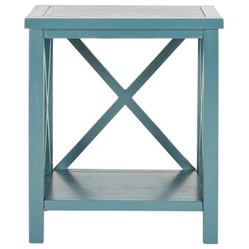 Sims Cross Back End Table, Teal