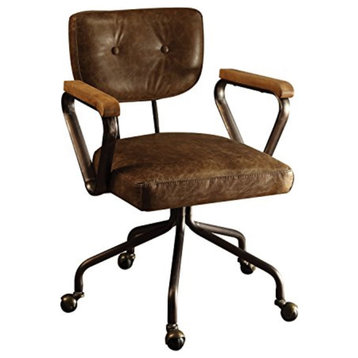 Hallie Top Grain Leather Office Chair, Vintage Whiskey, Vintage Whiskey