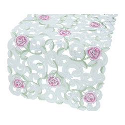Xia Home Fashions - Dainty Rose 15"x54" Table Runner - Table Runners