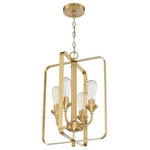 Craftmade Lighting - Craftmade Lighting 53034-SB Bridgestone - Four Light Foyer - Inspired by the architectural details of iconic brBridgestone Four Lig Satin Brass Blade *UL Approved: YES Energy Star Qualified: n/a ADA Certified: n/a  *Number of Lights: Lamp: 4-*Wattage:60w E27 bulb(s) *Bulb Included:No *Bulb Type:E27 *Finish Type:Satin Brass