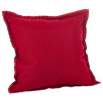 Saro Lifestyle - Celena Collection Whip Stitched Flange Design Throw Pillow, Red, 20", Down Filled - Dress your living space in contemporary style with Saro Lifestyle's Celena whip stitched flange design pillow. Duck feather pillow inserts included.