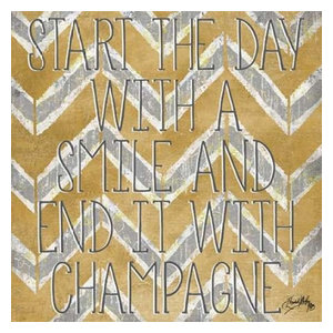 24 x 24 Gold Arrow Modele I Poster Print by Elizabeth Medley