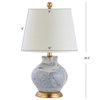 Holly 20.5" Marbleized Ceramic Table Lamp, Blue and White