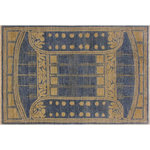 Bareens Designer Rugs - Modern Ziegler Delmy Blue Green Hand-Knotted Wool Rug - 4'2'' x 5'11'' - Enhance the ambiance of your home with this magnificent Persian-influenced Turkish hand-knotted rug made by skilled artisans capable of creating the most exceptional vegetable dyes and hand-spun wool. This exquisite handmade rug is a one-of-a-kind  Kafkaz, otherwise identified as Chobi, Chobi Peshawar, Oushak, or Ziegler rug. These handmade rugs are crafted in Pakistan utilizing superior-quality wool imported from Australia, New Zealand, and Korea in two types of weaves: the Persian weave and the Mori weave. This rug is meticulously crafted by hand using the finest natural vegetable dyes extracted from local plants. The artisans use a blend of hand-spun local and fine merino wool, resulting in a rug with a compelling texture, higher lanolin content, and longer staple. The artisans occasionally incorporate natural or artificial silk into the pile to enhance specific motifs. The finished product is an awe-inspiring execution of flawless design and an understated palette that exudes elegance.
