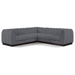 Meridian Furniture - Quinn Chenille Upholstered 5-Piece L-Shaped Modular Sectional, Grey - The Quinn Modular Sectional is a stunning piece crafted in a rich and luxurious grey chenille fabric. Its awe-inspiring design and exceptional quality make it a perfect addition to any space, whether it's a living room, bedroom, or office. The sectional's plush cushioning and sturdy frame provide both comfort and durability, ensuring that it will be a favorite for years to come. Whether you're looking for a statement piece or simply a comfortable seating option, the Quinn sectional is an excellent choice.