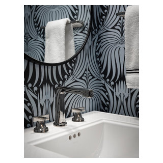 North Lincoln laundry and powder room - Transitional - Powder Room ...