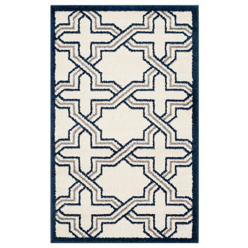 Safavieh Amherst Collection AMT413 Rug, Ivory/Navy, 2'6"x4'