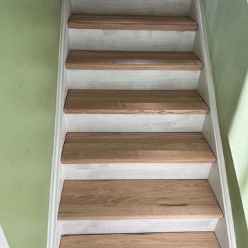 Engineered Hardwood Flooring Installation & Custom Stair Tread Renovation