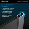 DreamLine Unidoor Plus 58 1/2 - 59"Wx72"H Frameless Hinged Shower Door in Chrome