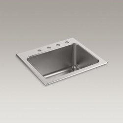 KOHLER - KOHLER Ballad(TM) 25" x 22" x 11-5/8" top-mount utility sink with 4 faucet holes - Utility Sinks