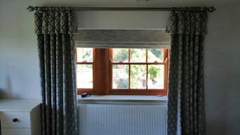 roman blind and curtains