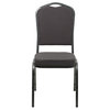 HERCULES Crown Back Stacking Banquet Chair in Gray Fabric - Silver Vein Frame