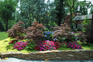 Photo of a small traditional partial sun backyard mulch landscaping in Other for spring.