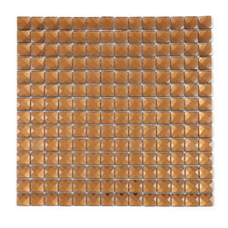 GBM Manufacturing - Diamond 12"x12" Glass Mosaic Wall Tile,Bronze - Mosaic Tile