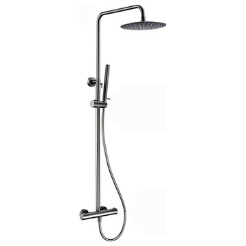 Wasser™ Shower Faucet With Handheld Shower Head, Gunmetal Grey, 8" Showerhead