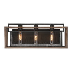 Varaluz 285B03DOBL 3-Light Bath Rio Lobo Dark Oak/Black