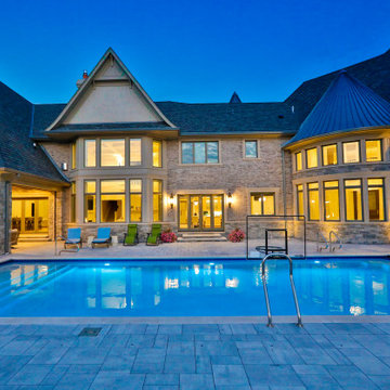 St. Charles Swimming Pool and Hot Tub with Floating Steps