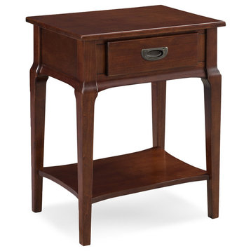 Leick Home Stratus Night Stand with Drawer in Heartwood Cherry