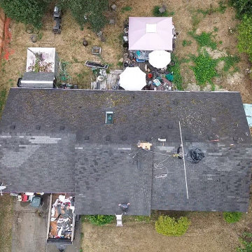 During roof project in Tacoma, WA