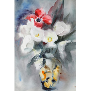 Eve Nethercott, Bouquet Of Flowers, P4.8, Watercolor Painting