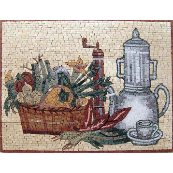Mosaic Kitchen Backsplash, Tea Time, 18"x24"