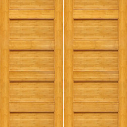 BM-20 Interior Bamboo Contemporary 5 Panel Modern Double Door - Interior Doors