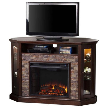 SEI Furniture Redden Corner Electric Fireplace TV Stand