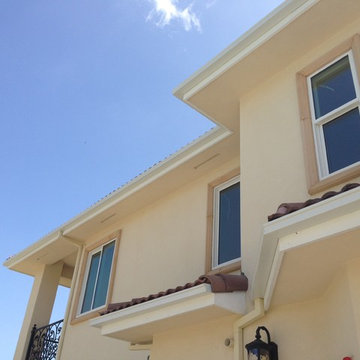 Box Gutters on Custom Home with Tile Roof, Walnut California