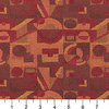 Burgundy and Gold Abstract Geometric Durable Upholstery Fabric By The Yard