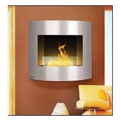 Napoleon Brushed Stainless Steel Bio Ethanol Wall Fireplace - Indoor Fireplaces