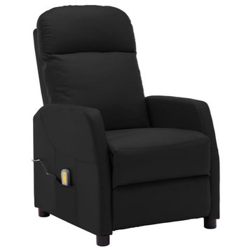 vidaXL Massage Chair Leisure Lounge Recliner for Home Theater Black Faux Leather