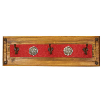 Red Ranch Embossed Leather Hat Rack