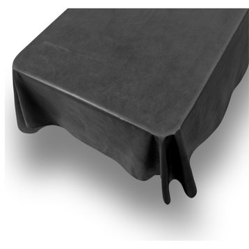 52'' x 52,'' Vinyl Tablecloth with Polyester Flannel Backing in Black