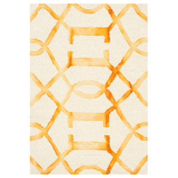 Safavieh Dip Dye Collection DDY712 Rug, Ivory/Gold, 2'x3'