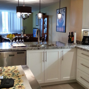 MDF Spray Painted White Kitchen